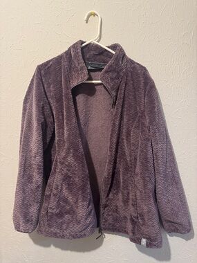 Free Country Plush Zip-Front Teddy Jacket - Plum